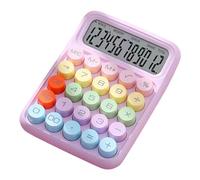 SpirWoRchlan Mechanical Switch Calculator, 12 Digits, Large LCD Display, Big Buttons, Pink, Standard Function, Office, School, Home