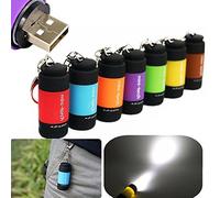 SpirWoRchlan Portable Mini Torch USB Rechargeable LED Flashlight Lamp Pocket Keychain Keyring Valentine's Day/Mother's Day/Father's Day/Birthday Gifts