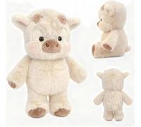 SpirWoRchlan Running Highland Cow Plush Toy, Shaking Interactive Moving Legs Desktop Fidget Sensory Toy, Stress Relief Little Cow Stuffed Animal for Autisms Kids Adults Office Bedroom Home Khaki Cow