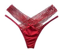 SpirWoRchlan Seamless Thongs for Women No Show Thong Invisible V-waisted Panties Underwear Sexy Ladies Underwear Panties Hipster Bikini Breathable Knickers for Women G-Strings Wine Red