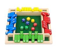 SpirWoRchlan Shut The Box Game 4 Player Wooden Table Games,Classic Dice Games,Travel Game,Wooden Math Traditional Pub Board Dice Game, Great Family Board Games Holiday Fun Game multicolor One Size