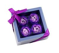 SpirWoRchlan Soap Flower Soap Rose Flowers Gift Box Charming Purple