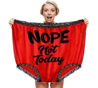 SpirWoRchlan Women Knickers Funny Joke Underwear Big Momma Undies Oversized Funny Novelty Underwear Knickers Present for Women Men Prank Granny Panties Oversized Heart Print (Red)
