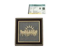 Spiry Certified Original 7 Horses with Sun Pyrite Frame Vastu for Good Luck, Prosperity & Success - Wooden Photo Frame Wall Decor Items for Living Room with Original Pyrite Dust for Money Success