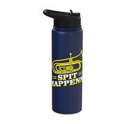 Spit Happens Euphonium Player Music Instrument Apparel Stainless Steel Insulated Water Bottle