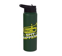 Spit Happens Euphonium Player Music Instrument Apparel Stainless Steel Insulated Water Bottle