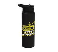 Spit Happens Euphonium Player Music Instrument Apparel Stainless Steel Insulated Water Bottle