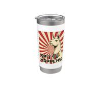 Spit Happens - Funny Retro Llama Propaganda Meme Stainless Steel Insulated Tumbler