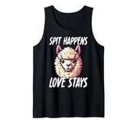Spit Happens Love Stays Funny Alpaca Tank Top