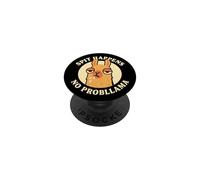 Spit Happens No Probllama Funny Llama Humor Graphic Design PopSockets Adhesive PopGrip