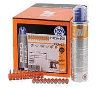 SPIT PULSA 057554 HC6 Pin Pack, High Performance Pins, Includes Gas, Suitable for Steel and Concrete, 32mm, Pack of 500