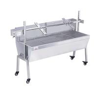 Spit Roaster Rod for Chicken, Lamb, Pig - BBQ Grill Charcoal Rotisserie Kit for Outdoor Picnics and Camping