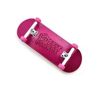 SPITBOARDS 34 mm Fingerboard Complete Wood Pro Set-Up (Pre-Assembled, 5-Layers), Pro Trucks, CNC Bearing Wheels, Foam Grip Tape, (Deck: Pink, Trucks: White, Wheels: Pink)