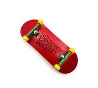 SPITBOARDS 34 mm Fingerboard Complete Wood Pro Set-Up (Pre-Assembled, 5-Layers), Pro Trucks, CNC Bearing Wheels, Foam Grip Tape, (Deck: Red, Trucks: Green, Wheels: Yellow)