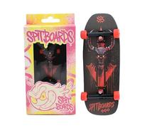SPITBOARDS 34 mm Fingerboard Oldschool Cruiser Pro Complete Setup, Pre-Assembled 5-Layer Wood, Pro Trucks, Soft Urethane 60D Bearing Wheels, Real-Wear Graphics, Lasered Foam Tape 'Black Knight'