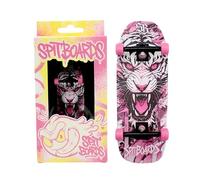 SPITBOARDS 34 mm Fingerboard OLDSCHOOL Cruiser Pro Complete Setup, Pre-Assembled 5-Layer Wood, Pro Trucks, Soft Urethane 60D Bearing Wheels, Real-Wear Graphics, Lasered Foam Tape 'Pink Tiger'