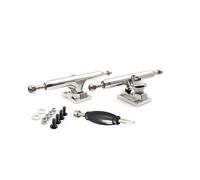 SPITBOARDS 34 mm Fingerboard Pro Trucks by, Real Lock Nuts, Rubber O-Ring Urethane Bushings, Optimised Hanger, Width 34 mm, for Fingerboard Tuning & Assembling (Chrome Silver)