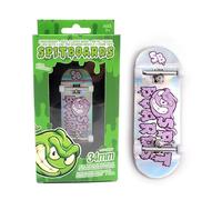 SPITBOARDS 34 mm x 96 mm Complete Fingerboard Set-Up | Real Wood Deck | Pro Trucks with Lock Nuts and Bushings | Polyurethane Wheels with Bearings | Purple Logo