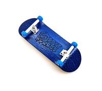 SPITBOARDS 34mm Fingerboard Complete Wood Pro Set-Up (Pre-Assembled, 5-Layers), Pro Trucks, CNC Bearing Wheels, Foam Grip Tape, (Deck: Blue, Trucks: White, Wheels: Light-Blue)