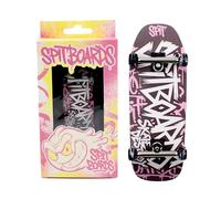SPITBOARDS® 34mm Fingerboard Oldschool Cruiser Pro Complete Setup, Pre-Assembled 5-Layer Wood, Pro Trucks, Soft Urethane 60D Bearing Wheels, Real-Wear Graphics, Lasered Foam Tape 'Graffiti Logo'