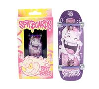 SPITBOARDS® 34mm Fingerboard Oldschool Cruiser Pro Complete Setup, Pre-Assembled 5-Layer Wood, Pro Trucks, Soft Urethane 60D Bearing Wheels, Real-Wear Graphics, Lasered Foam Tape 'Milk Bottle'