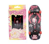 SPITBOARDS 34mm Fingerboard Oldschool Cruiser Pro Complete Setup, Pre-Assembled 5-Layer Wood, Pro Trucks, Soft Urethane 60D Bearing Wheels, Real-Wear Graphics, Lasered Foam Tape 'Spit Rider'