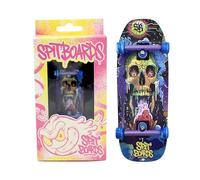SPITBOARDS® 34mm Fingerboard Oldschool Cruiser Pro Complete Setup, Pre-Assembled 5-Layer Wood, Pro Trucks, Soft Urethane 60D Bearing Wheels, Real-Wear Graphics, Lasered Foam Tape 'Skull Cosmos'