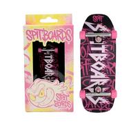 SPITBOARDS 34mm Fingerboard Oldschool Cruiser Pro Complete Setup, Pre-Assembled 5-Layer Wood, Pro Trucks, Soft Urethane 60D Bearing Wheels, Real-Wear Graphics, Lasered Foam Tape 'Heavy-Metal'