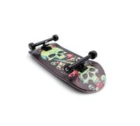 SPITBOARDS 36 x 96 mm Wood Fingerboard Complete Set-Up, Pre Assembled, 5-Layers Wood, Pro Trucks with Lock Nuts, CNC Bearing Wheels, Real Wear Graphics, Lasered Foam Grip Tape, Slimey Skulls