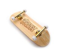 SPITBOARDS® 36mm Fingerboard Complete Wood Pro Set-Up (Pre-Assembled, Handcrafted 5-Layers), 36 mm Pro Trucks, CNC Bearing Wheels, Lasered Foam Grip Tape (Lasered Deck Size: 36 x 96 mm), 'Bamboo Wood'