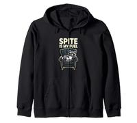 Spite Is My Fuel Raccoon Lazy Sarcastic Humor Zip Hoodie
