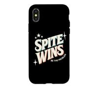 Spite Wins Be The Problem Funny Sarcastic Retro Quote Humor Case for iPhone X/XS