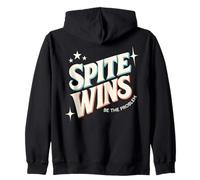Spite Wins Be The Problem Funny Sarcastic Retro Quote Humor Zip Hoodie