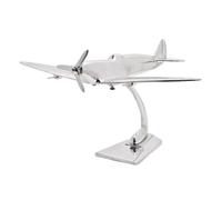 Spitfire Aircraft Model Plane Aluminium Chrome Raf Ornament Display Gift 14"