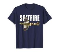 Spitfire Aircraft UK WW2 Airplane Aeroplane War Plane T-Shirt, Men, Navy Blue, 4X-Large