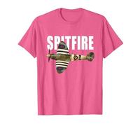 Spitfire Aircraft UK WW2 Airplane Aeroplane War Plane T-Shirt, Men, Pink Heather, XX-Large