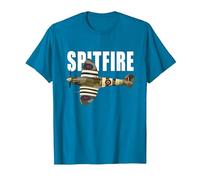 Spitfire Aircraft UK WW2 Airplane Aeroplane War Plane T-Shirt, Men, Sapphire Blue, 3X-Large