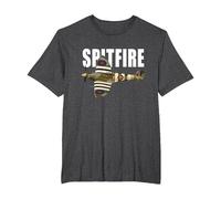 Spitfire Aircraft UK WW2 Airplane Aeroplane War Plane T-Shirt, Men's Big and Tall, Dark Heather Grey, 3X Tall