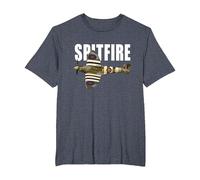 Spitfire Aircraft UK WW2 Airplane Aeroplane War Plane T-Shirt, Men's Big and Tall, Heather Blue, 6X Tall