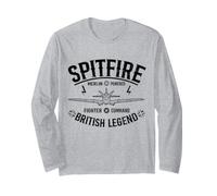 Spitfire British Legend UK Military RAF WW2 Fighter Plane Long Sleeve T-Shirt