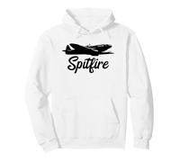 Spitfire British WW2 Fighter Plane Flying Silhouette Pullover Hoodie