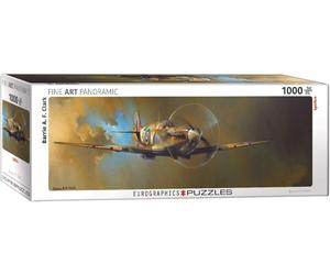 Spitfire by Barrie Clark Panoramic 1000 piece jigsaw puzzle 990mm x 330mm