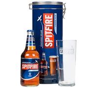 Spitfire Craft Beer Gift Set - Shepherd Neame Amber Ale Beer with Branded Glass in Collectable Tin Gift Box. Great Christmas Gifts for Men, Stocking Fillers or Birthday Gifts