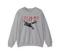 Spitfire flying jumper, Fighter plane jumper, Remembrance day jumper, Armed forces jumper, Unisex jumper for adult and kids Heather Grey