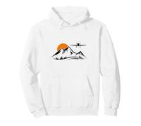 Spitfire Flying Over Mountain Sunset WW2 Fighter Plane Pullover Hoodie