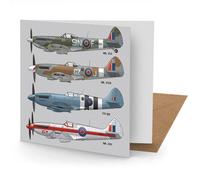 Spitfire Greetings Card (150x150 blank)