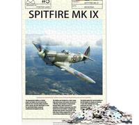 Spitfire MK Aircraft Jigsaw Puzzles Puzzle for Adults Kids. 1000 Pieces Impossible Challenge Toy Educational Games Home Decoration for Adults& Kids Age 14 Years Up 1000pcs (75x50cm)
