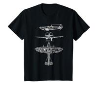 Spitfire Plane for Kids Who Love WW2 British Aviation T-Shirt