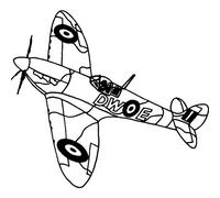 'Spitfire Plane' Rubber Stamp - Unmounted Design for Crafting & Scrapbooking, A7 (RS00005645)