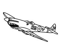 'Spitfire Plane' Rubber Stamp - Unmounted Design for Crafting & Scrapbooking, A7 (RS00011319)